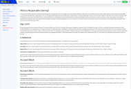 CyberBets Responsible Gambling Information Desktop Device View 
