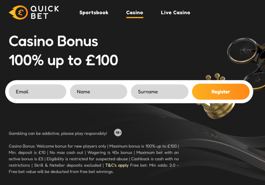 Quickbet Welcome bonus